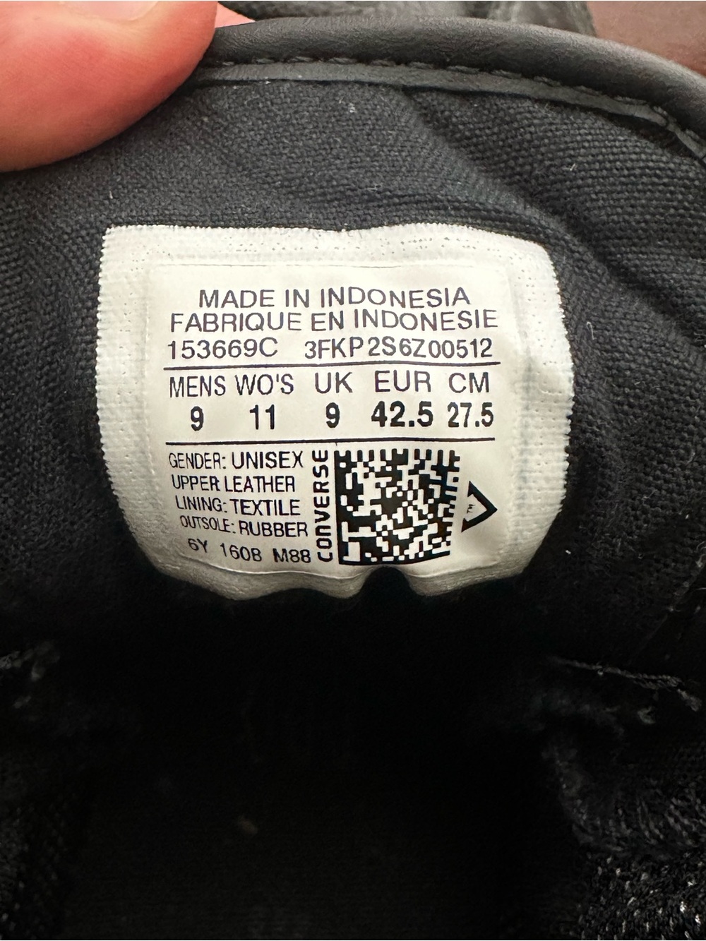 Size 9 Converse Men’s Chuck Taylor All Star PC Hi Black Leather Sneakers - Picture 9 of 9